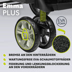 LIONELO Emma Plus Kinderwagen bis zu 15 kg, Kindersportwagen, leicht modern klein Buggy mit Liegeposition, zusammenklappbar, große Räder, großer Korb, Tasche Stone