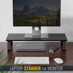RICOO Monitor Schreibtischaufsatz Schreibtisch Aufsatzregal Ständer für Computermonitore FS0111 Monitorständer 60 x 26 x 12 cm Bildschirmerhöhung Bildschirmständer Lapdesk Laptop Tisch Laptoptisch