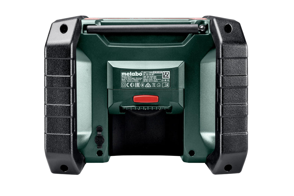 metabo Akku-Baustellenradio R 12-18 DAB+ BT – 600778850 – Robustes Radio mit digitalem DAB+ Empfang, Bluetooth und hoher Klangqualität – Inklusive Netzkabel – Ohne Akku