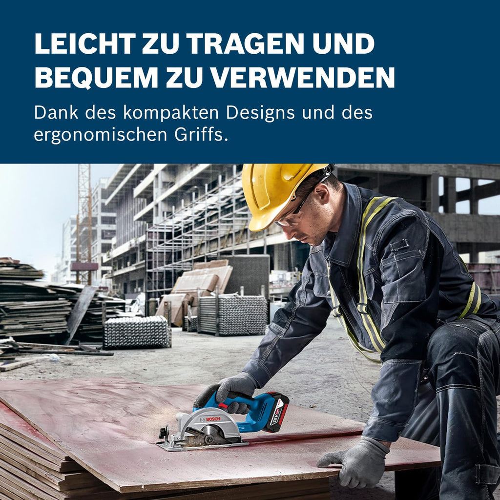 Bosch Professional 18V System Akku-Kreissäge GKS 18V-51 (Bürstenloser Motor, inkl. 1x Sägeblatt (140 mm)