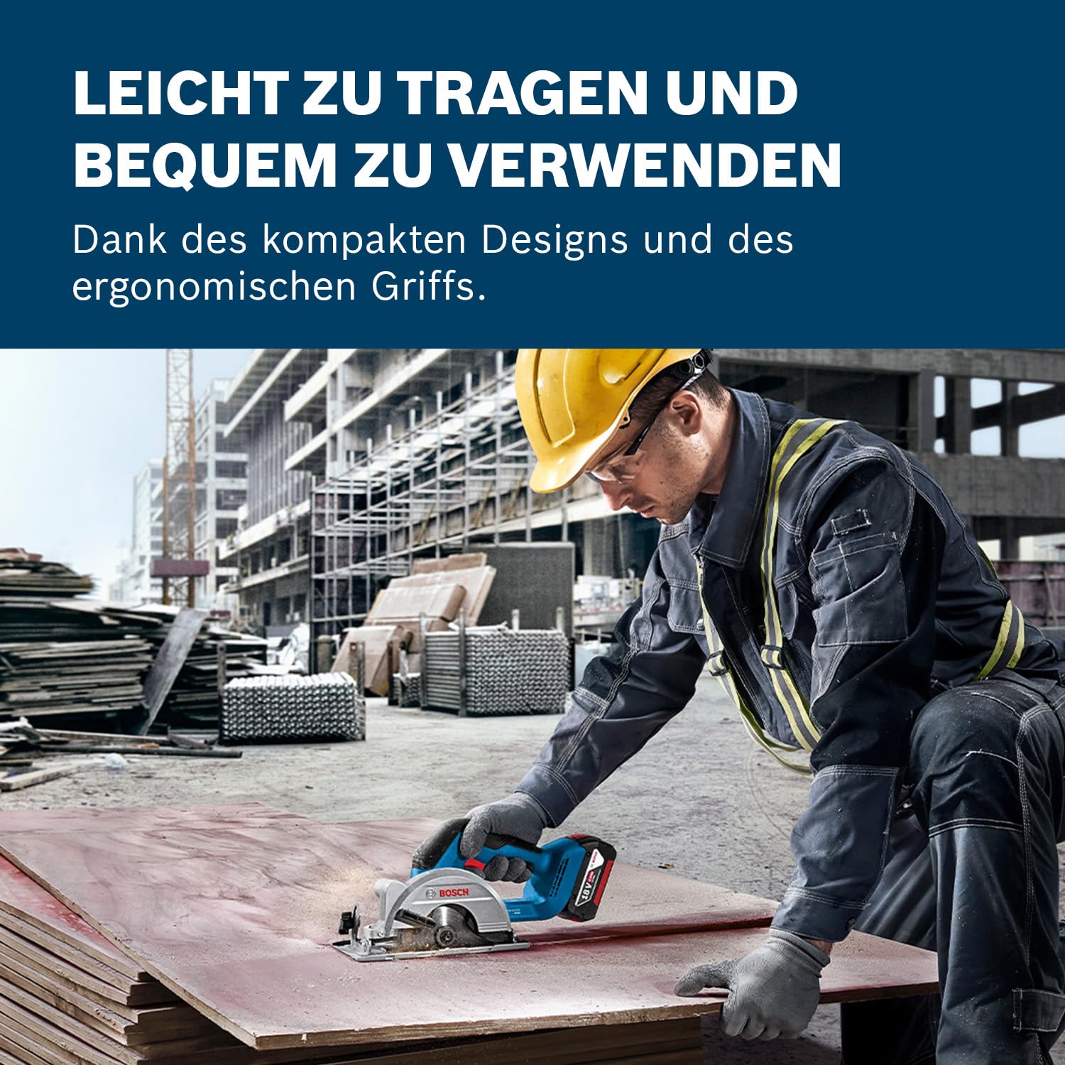 Bosch Professional 18V System Akku-Kreissäge GKS 18V-51 (Bürstenloser Motor, inkl. 1x Sägeblatt (140 mm)