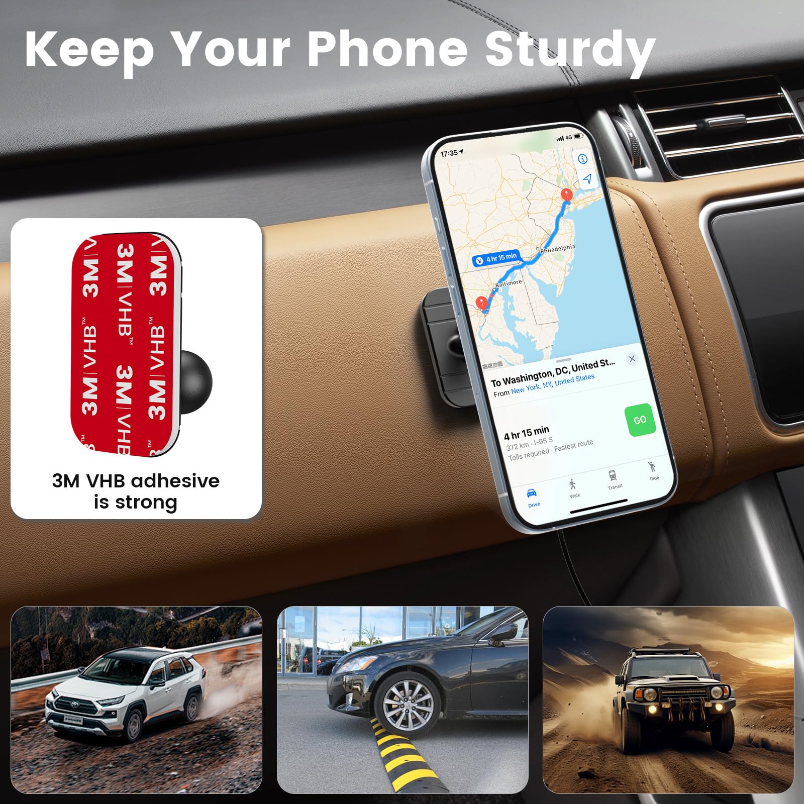 OHLPRO Magsafe Autohalterung mit Ladefunktion, 15W Schnellladegerät Handyhalterung Auto Magnet für iPhone 17 16 15 14 13 12 Pro Max Plus, Induktive Ladestation für Armaturenbrett & Lüftung, Grau