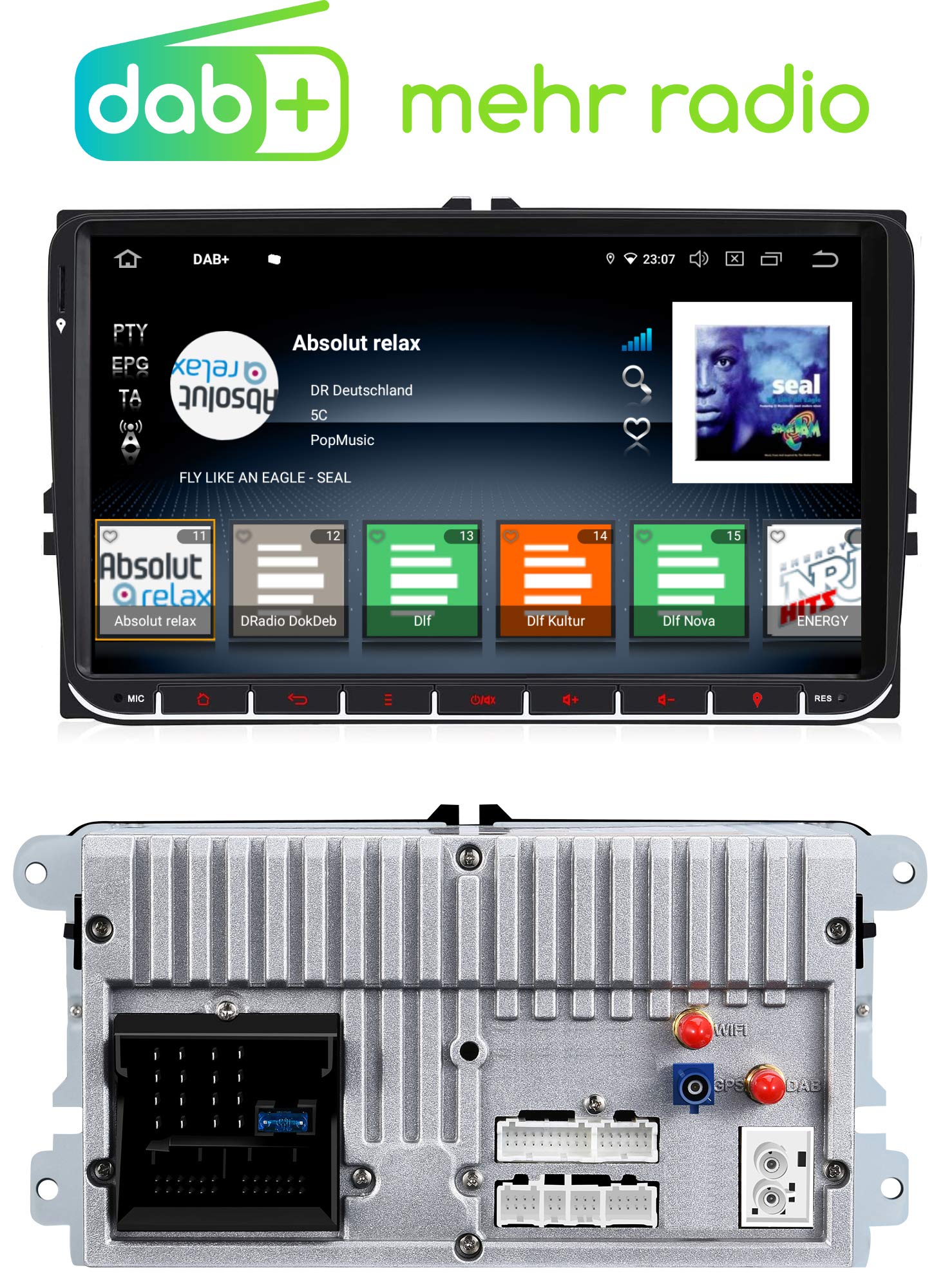 M.I.C. AV9V2-Ultra Android 13 Autoradio mit navi Qualcomm Snapdragon 665 8G+256G Ersatz für VW Golf t5 touran Passat RNS RCD Skoda SEAT: SIM DAB Plus BT 5.0 WiFi 2din 9" IPS Panzerglas Bildschirm USB