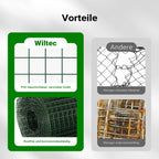 Wiltec Maschendrahtzaun Grün Verzinkt 1x10 m Rostbeständig Gartenbereich Tierhaltung