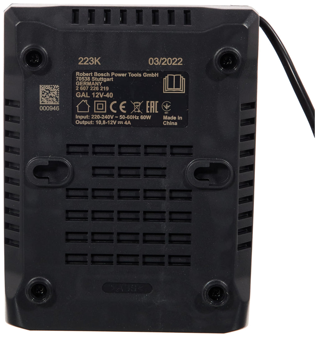 Bosch Professional Singlevolt-Li-Ion-Schnellladegerät GAL 12V-40 (Zubehör für 12 V Li-Ion-Akkus von Bosch Akku-Geräten)