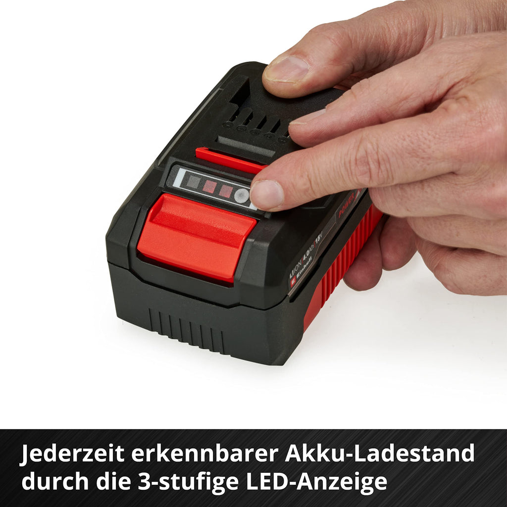 Original Einhell Starter Kit 4,0 Ah Akku und Ladegerät Power X-Change (Li-Ion, 18 V, 75 min Ladezeit, passend für alle Power X-Change Geräte) 1er Pack