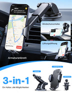 andobil Handyhalterung Auto [2026 Neueste Saugnapf] 3 in 1 Saugnapf & Lüftung Halter Universale KFZ Autohalterung Zubehör für iPhone 17 Pro Max Air 16/15/14/13/12 Samsung Galaxy S25 Ultra/S24/S23 Usw