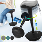 IWMH Ergonomischer Arbeitshocker, Hochverstellbare Stehhilfe, Atmungsaktiver Sitz-Steh-Hocker 360° Drehbar, Ergonomische Stehhocker Büro, Grau (Grau)