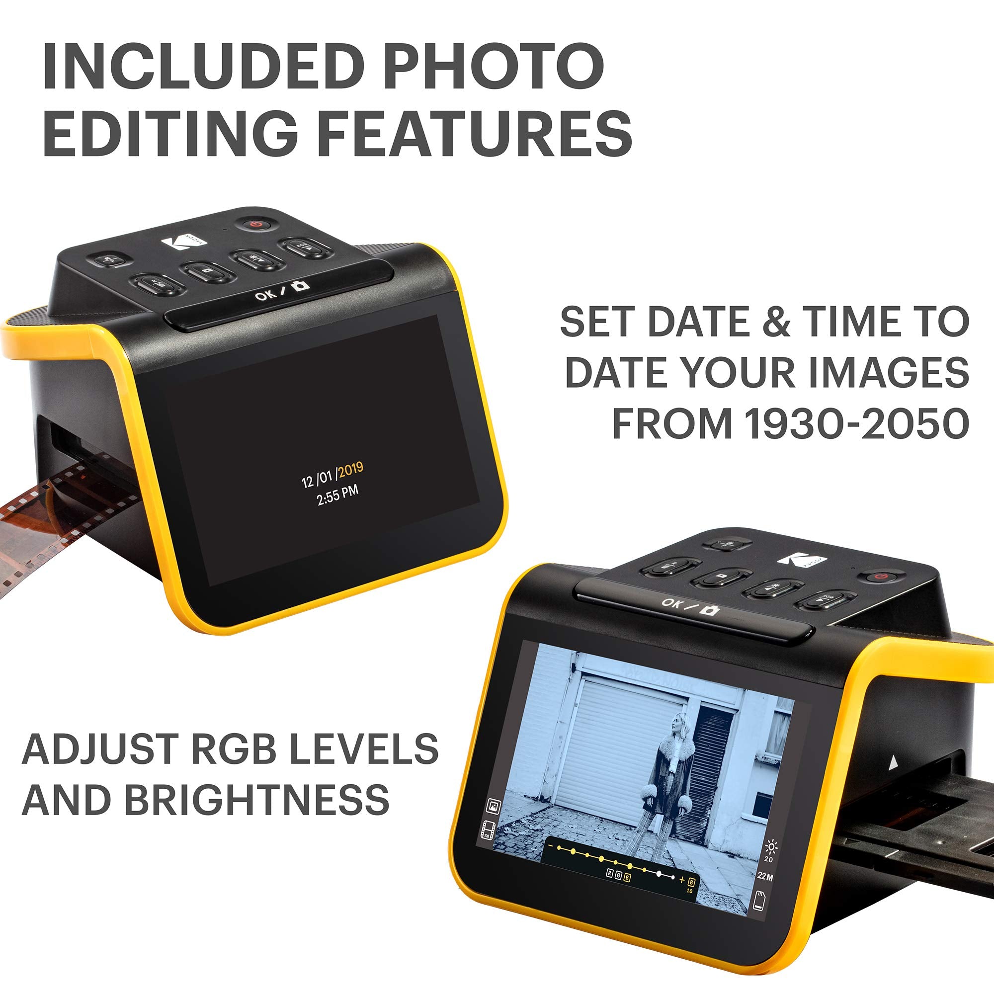 KODAK Slide N SCAN Film und Slide Scanner mit 5 Zoll LCD-Bildschirm, Schwarz