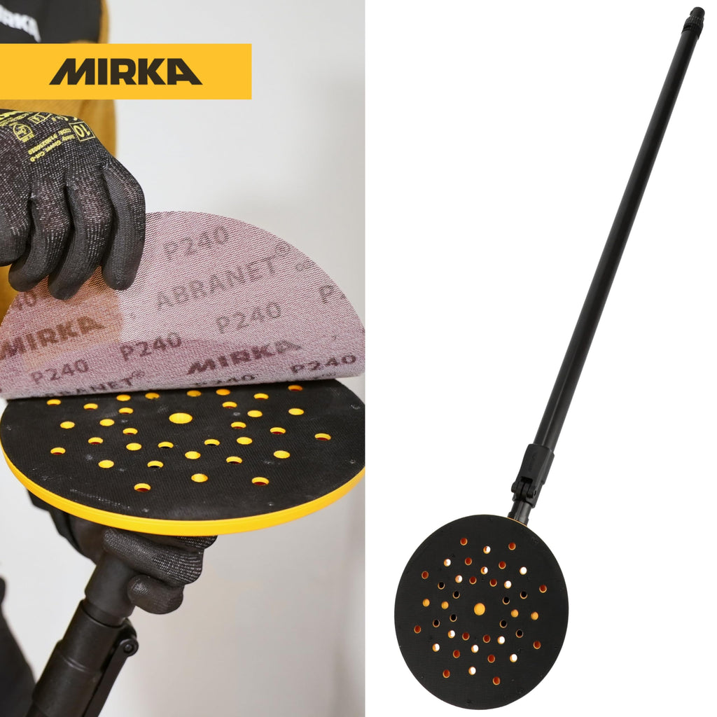 Mirka DecoSander staubfreier Stabschleifer für glattes Wand- & Deckenfinish, Trockenbau, Detailarbeiten / 80x230mm & Ø 225mm Schleifteller/Klett