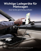 INIU Zigarettenanzünder, 12V USB C Adapter 60W Auto PD & QC 3.0 Kfz Ladegerät, Auto Ladegerät Adapter USB Zigarettenanzünder Verteiler Steckdose mit iPhone 16 15 14 13 Pro Max iPad Samsung S24 S23