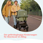 Bugaboo Fox Cub Kinderwagen für jedes Gelände, leichter und stabiler Kinderwagen, strapazierfähiges Design und extragroßes Sonnendach, einteilig und selbststehend faltbar, Forest Green