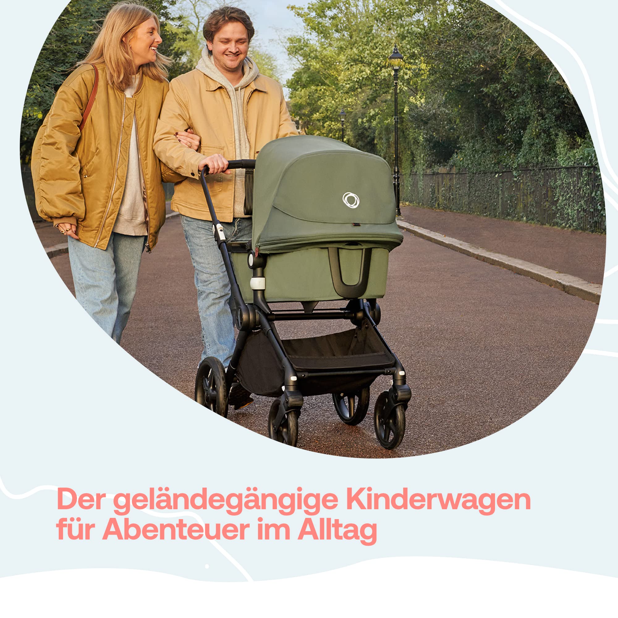 Bugaboo Fox Cub Kinderwagen für jedes Gelände, leichter und stabiler Kinderwagen, strapazierfähiges Design und extragroßes Sonnendach, einteilig und selbststehend faltbar, Schwarz