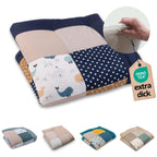 ULLENBOOM Krabbeldecke für Baby 100x100 cm, 100% Oeko-TEX Materialien, Made in EU, Dick & weich gepolstert, Wale - ideal als Babydecke, Laufgittereinlage & Spieldecke Baby