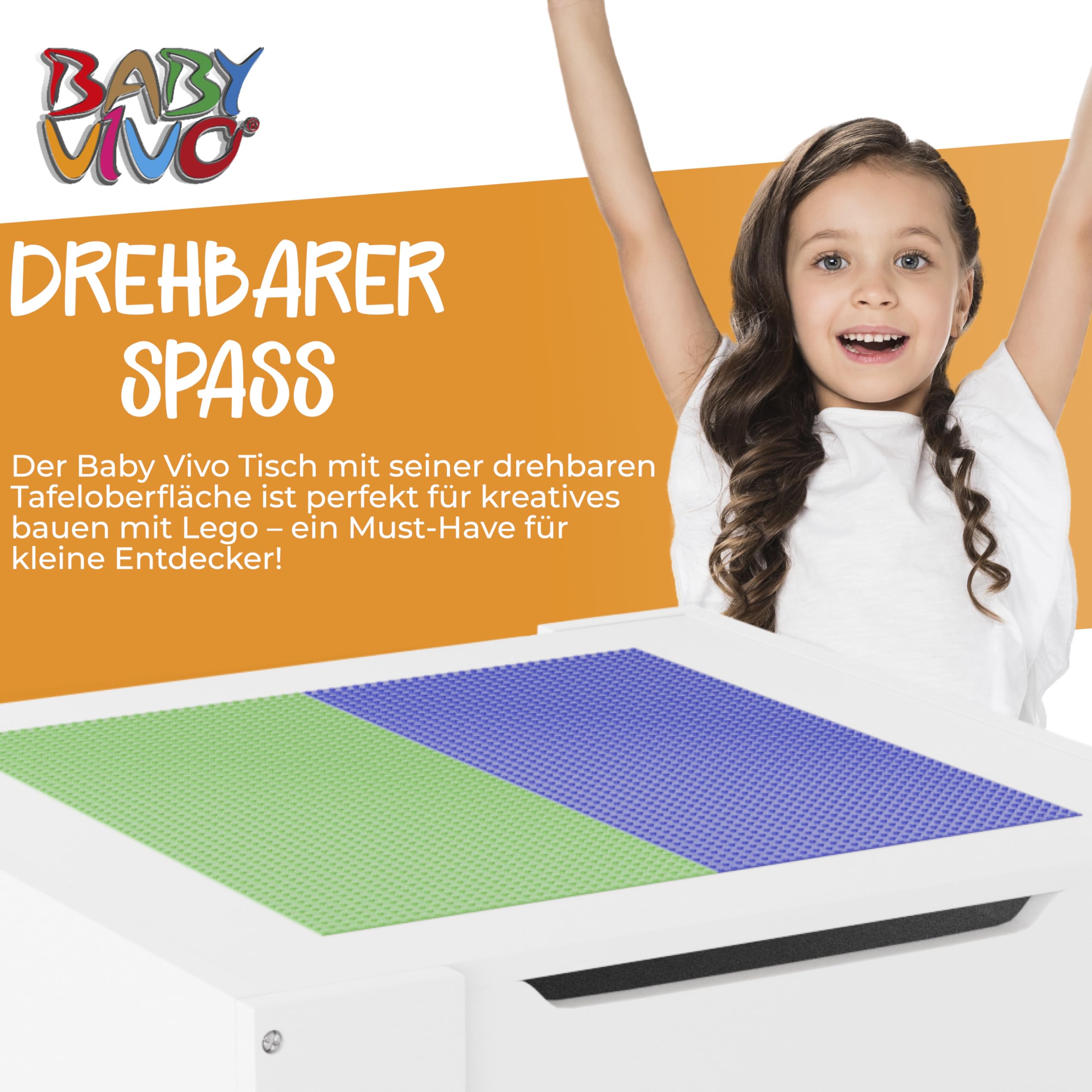 Baby Vivo Kindersitzgruppe Kindertischgruppe Kindermöbel Kinderzimmer Set mit multifunktionalem Tisch und 2 Stühlen aus Holz - Moritz