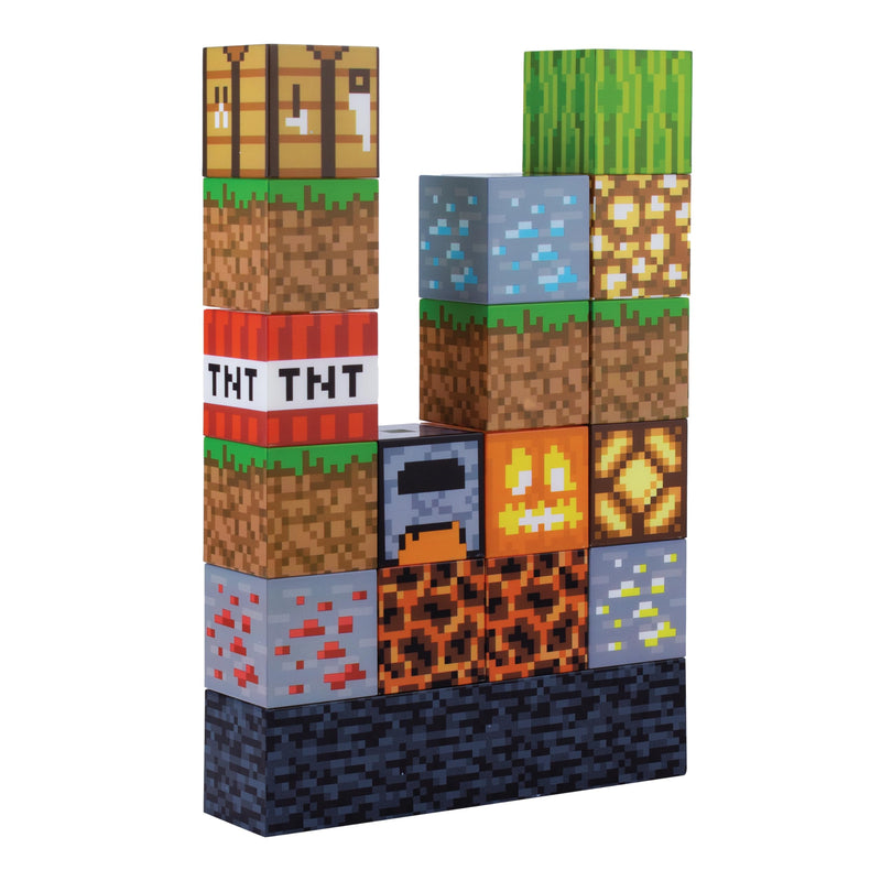 Minecraft Baustein-Lampe - Offiziell lizenziertes Merchandise, Baustein-Nachtlicht, Geschenk für Jungs, Gaming-Zimmerzubehör & Dekoration