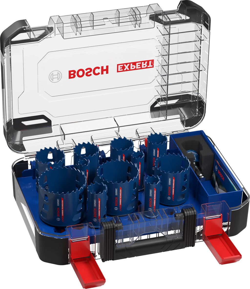 Bosch 11x EXPERT Tough Material Lochsäge Set (für Holz mit Metall, Ziegelstein, Ø 20-76 mm, Professional Zubehör Bohrmaschine/Schrauber)