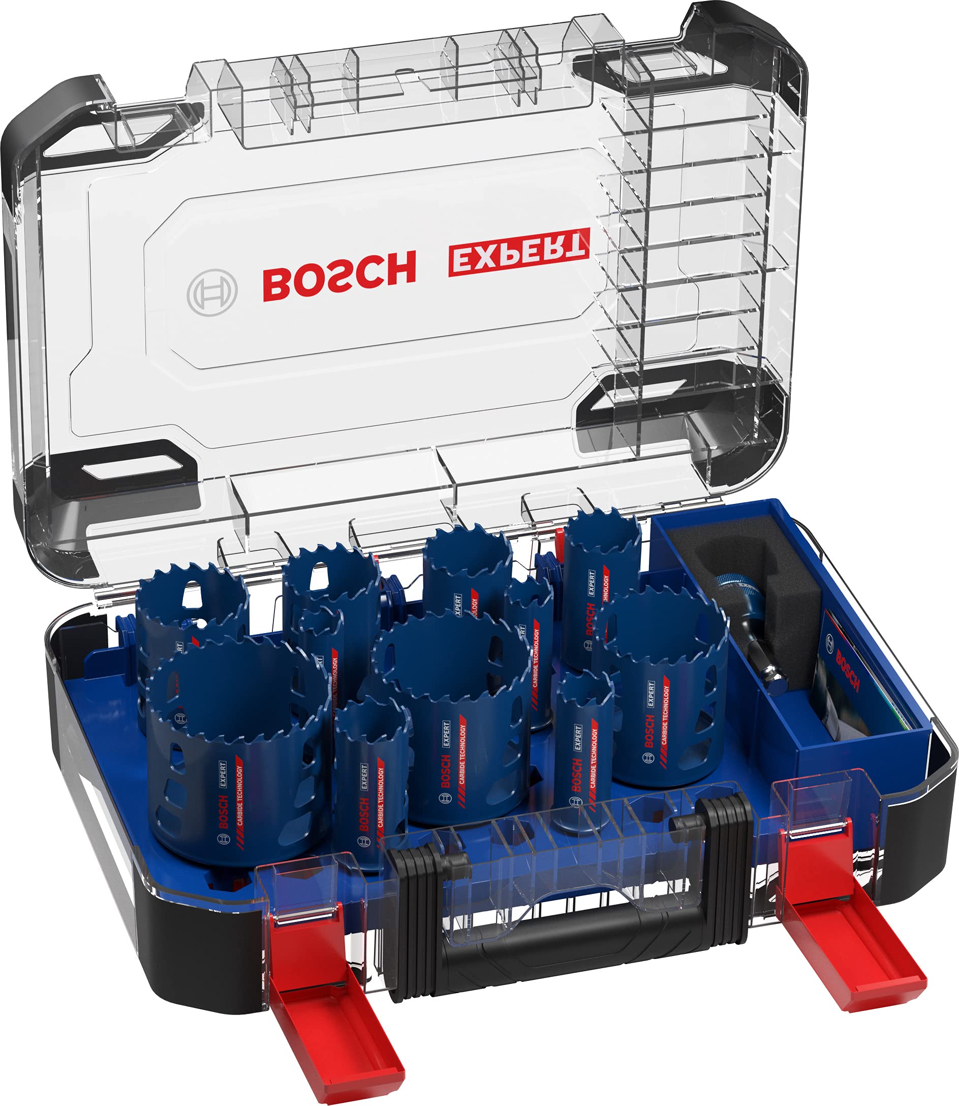 Bosch 11x EXPERT Tough Material Lochsäge Set (für Holz mit Metall, Ziegelstein, Ø 20-76 mm, Professional Zubehör Bohrmaschine/Schrauber)