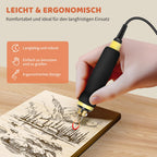 BURNNOVE Holz Pyrographie Set 100W, 100–750°C, Doppel-Pyrographie-Stifte mit LCD-Display, 21 Spitzen, Temperaturregelung, Komplettset für Holz, Leder, Kunsthandwerk