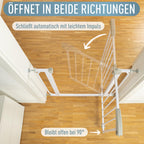 IB STYLE Treppenschutzgitter für Babys Berrin - Türschutzgitter, Schutzgitter zum Klemmen, Für breite Öffnungen, Ohne Bohren, Weiß, 140-150 cm