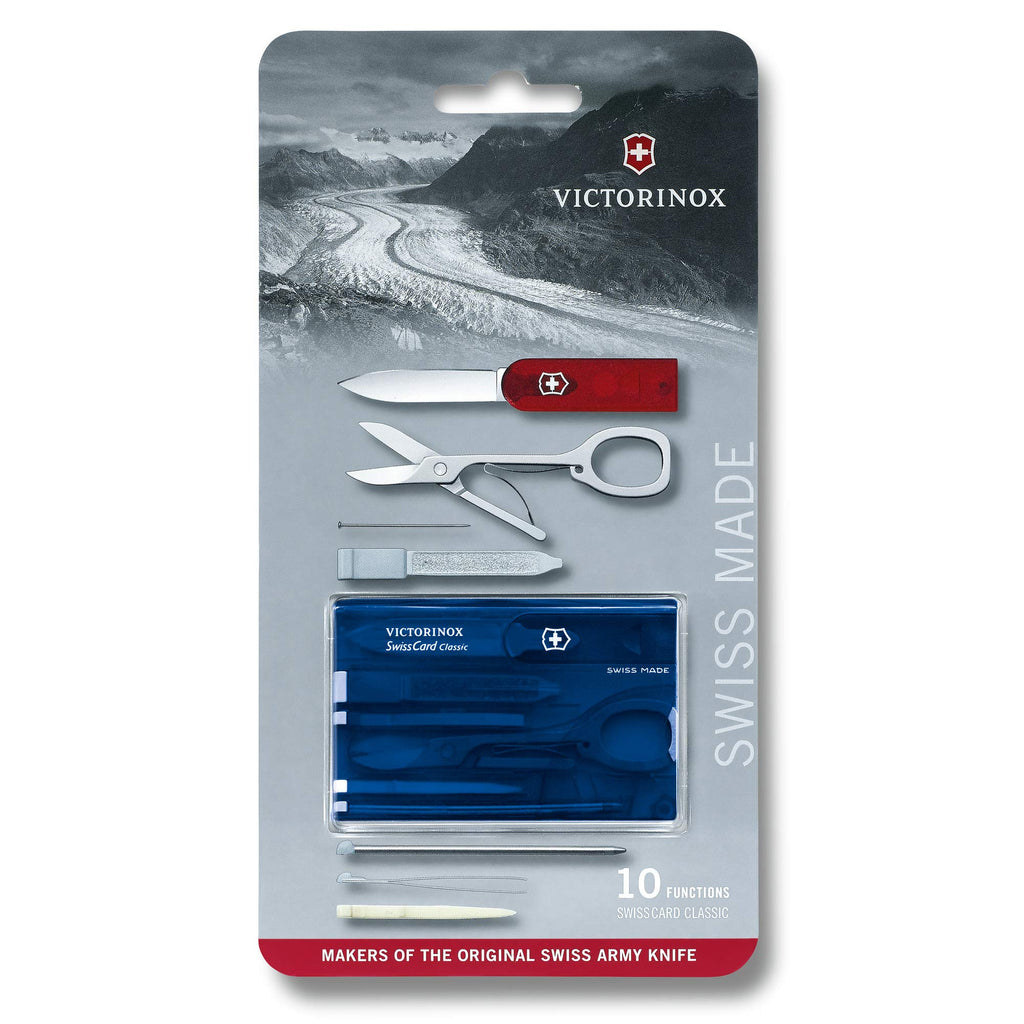 Victorinox Multitool Card, Swiss Card Classic, Taschenmesser in Kreditkartenformat, Multitool-Werkzeug, 10 Funktionen, Spitzklinge, Schere
