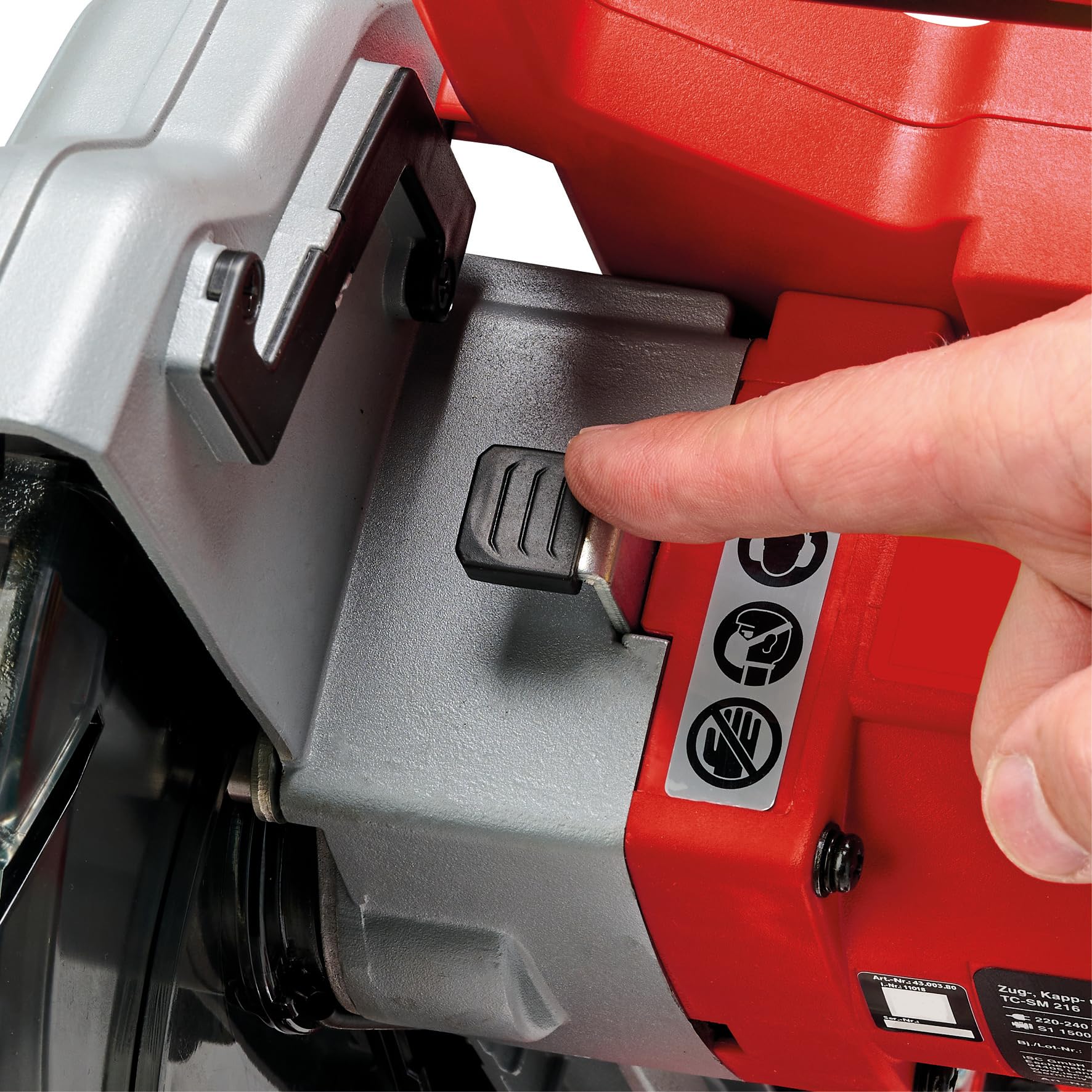 Einhell Zug-Kapp-Gehrungssäge TC-SM 216 (1600 W, max. 65 mm x 305 mm Schnitttiefe/-breite, Ø 216 mm Sägeblatt, Zugfunktion, Drehtisch mit Schnellverstellung, Laser)