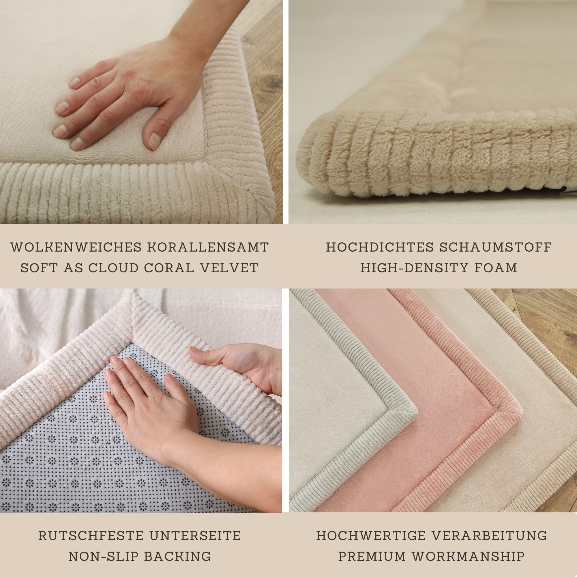 Wolkenweiche Spielmatte Baby 200x150x2,5cm, Blumen – Teppich für Kinderzimmer mit hochwertigem Memory-Schaum – Krabbelmatte Baby mit Rutschfester Unterseite – Krabbeldecke, Kinderteppich, Tatami Matte