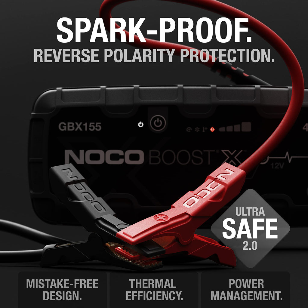 NOCO Boost X GBX155: 4250A UltraSafe Starthilfe Powerbank – 12V Lithium-Starthilfegerät & Starterkabel – Tragbarer Booster für Benziner bis 10,0L & Diesel bis 8,0L