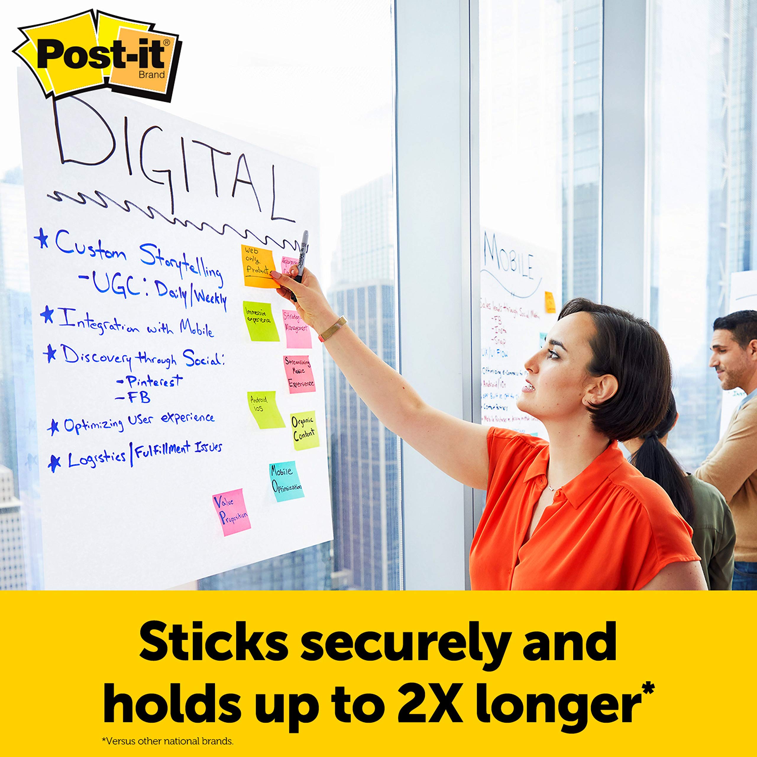 Post-it Super Sticky selbsthaftendes Meeting Chart/Flipchart für Wand-Montage 566, Weiß, 58.4 cm x 50.8 cm, 20 Blatt/Block, 2 Blöcke/Packung, 100% PEFC, SGSCH-PEFC-COC-110078