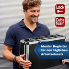 PeakTech Universalkoffer P 7305 – abschließbarer Universal-Transportkoffer mit Würfelschaumstoff – tragbarer Fotokoffer – robuster Koffer mit Schutz vor Regen und Staub – Groß (405 x 330 x 150 mm)