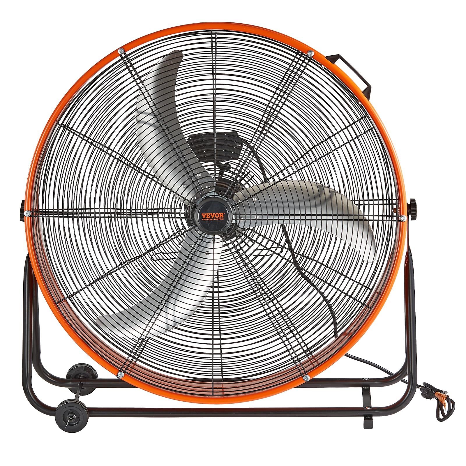 VEVOR Trommelventilator, 30 Zoll Industrie-Ladenventilator, Bodenventilator mit 3 Gänge, Trommelgebläse 13000 CFM, Standventilator 360° verstellbarer, Windmaschine für Lager, Werkstatt, Fabrik, Keller