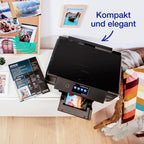 Epson Expression Photo XP-970 3-in-1 Tintenstrahl-Multifunktionsgerät Drucker (Scanner, Kopierer, WiFi, Ethernet, Duplex, 10,9 cm Touchscreen, Einzelpatronen, 6 Farben, DIN A3) schwarz, 10 x 15 cm