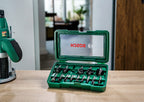 Bosch Accessories 15tlg. Hartmetall Fräser Set (für Holz, Ø-Schaft 8 mm, Zubehör Oberfräse)