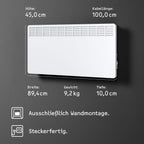 STIEBEL ELTRON Wandkonvektor CNS 250 Trend, 2,5 kW für ca. 30 m², TÜV geprüft, LC-Display, Wochentimer, Elektroheizung energiesparend, Wandmontage, mit Stecker, 236529