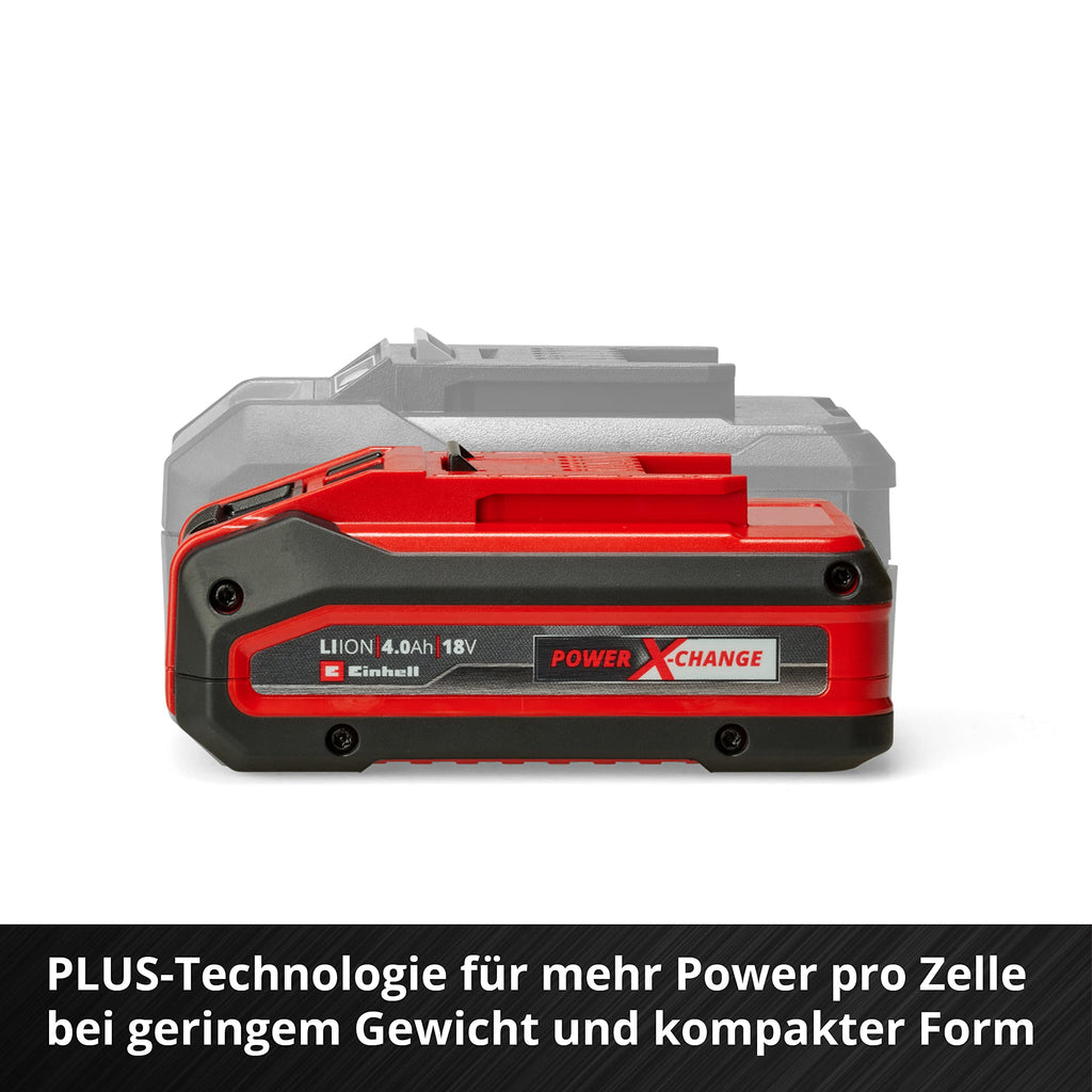 Original Einhell 18V 4,0 Ah Power X-Change Plus (18V Akku, universell verwendbar für alle PXC-Geräte, ohne Selbstentladung, 3-Stufen-LED Ladestandskontrolle, angepasste Ladezyklen, ohne Ladegerät)
