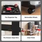Iris USA Organizer mit Schublade aus Kunststoff, Rollwagen mit Rollen, 7 Schubladen, für Klassenzimmer, Kunsthandwerk, Kommode, Schrank, Badezimmer, Waschküche, Schwarz/Transparent