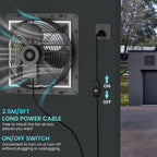 HG Power 350mm Abluftventilator Industrie Wandventilator 1500m³/h Wandlüfter mit Maschensieb Auspuffventilator mit EU-Stecker Aluminium Fensterventilator für Keller Garage Küche