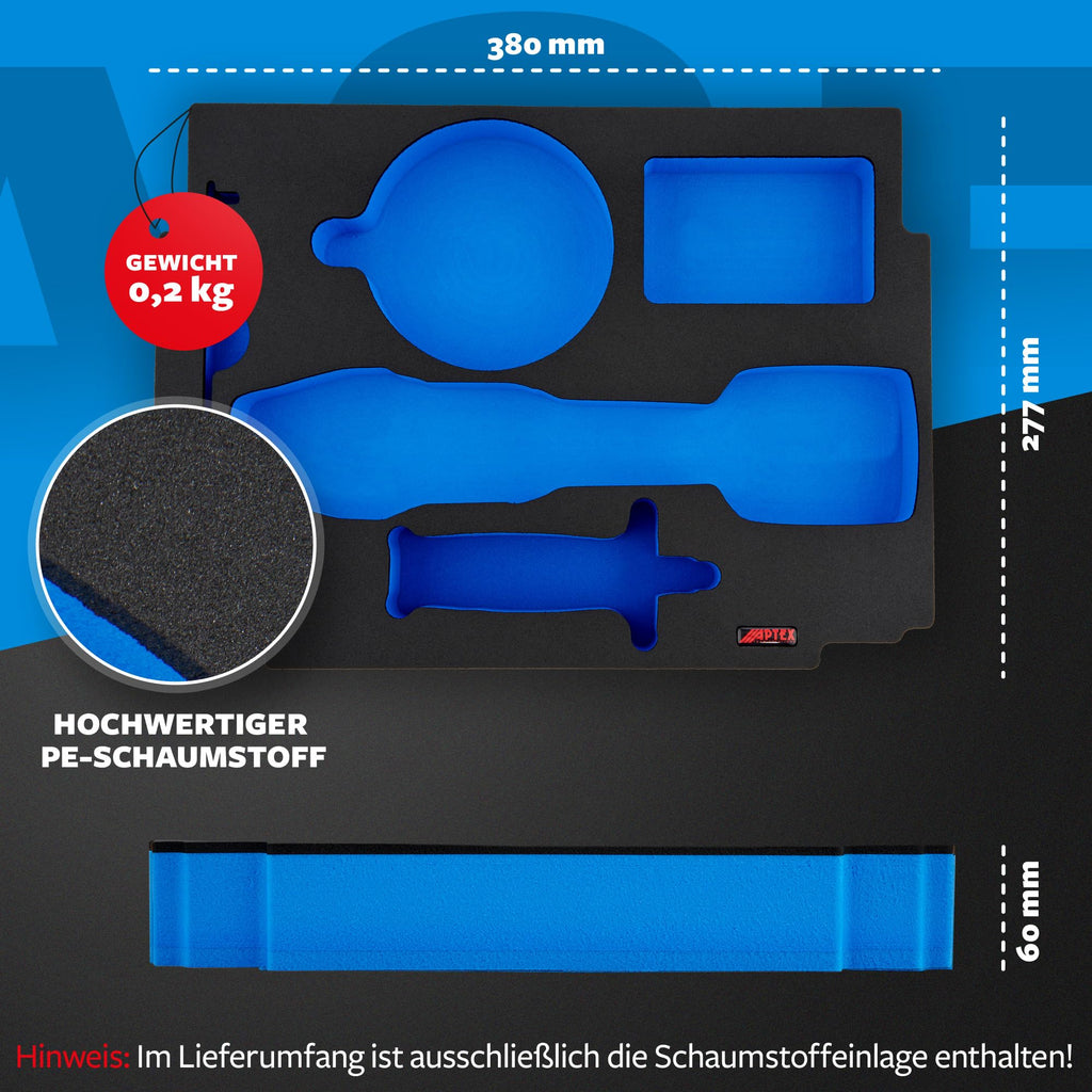 APTEX Schaumeinlage passend für Makita Akku-Winkelschleifer DGA 411-414, 461-464, 511-514 MakPac Gr. 2-3