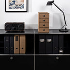 Rössler SOHO 4er Schubladenbox aus Papier | Büro Organizer Schreibtisch | Schubladen Organizer Büro Zubehör & Bürobedarf | Schreibtisch Organizer Box | 18 x 25 x 32 cm | 1 Stück | Farbe: Haselnuss