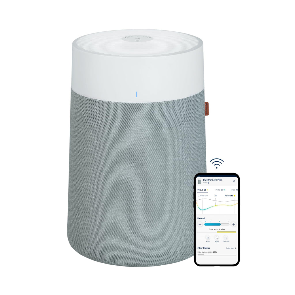 BLUEAIR Blue Pure 3350i Max Luftreiniger für Räume bis 86 m² – Smart, leise, mit HEPASilent-Technologie – entfernt Allergene, Tierhaare, Rauch, Staub und Schimmel – ideal für Zuhause & Haustiere