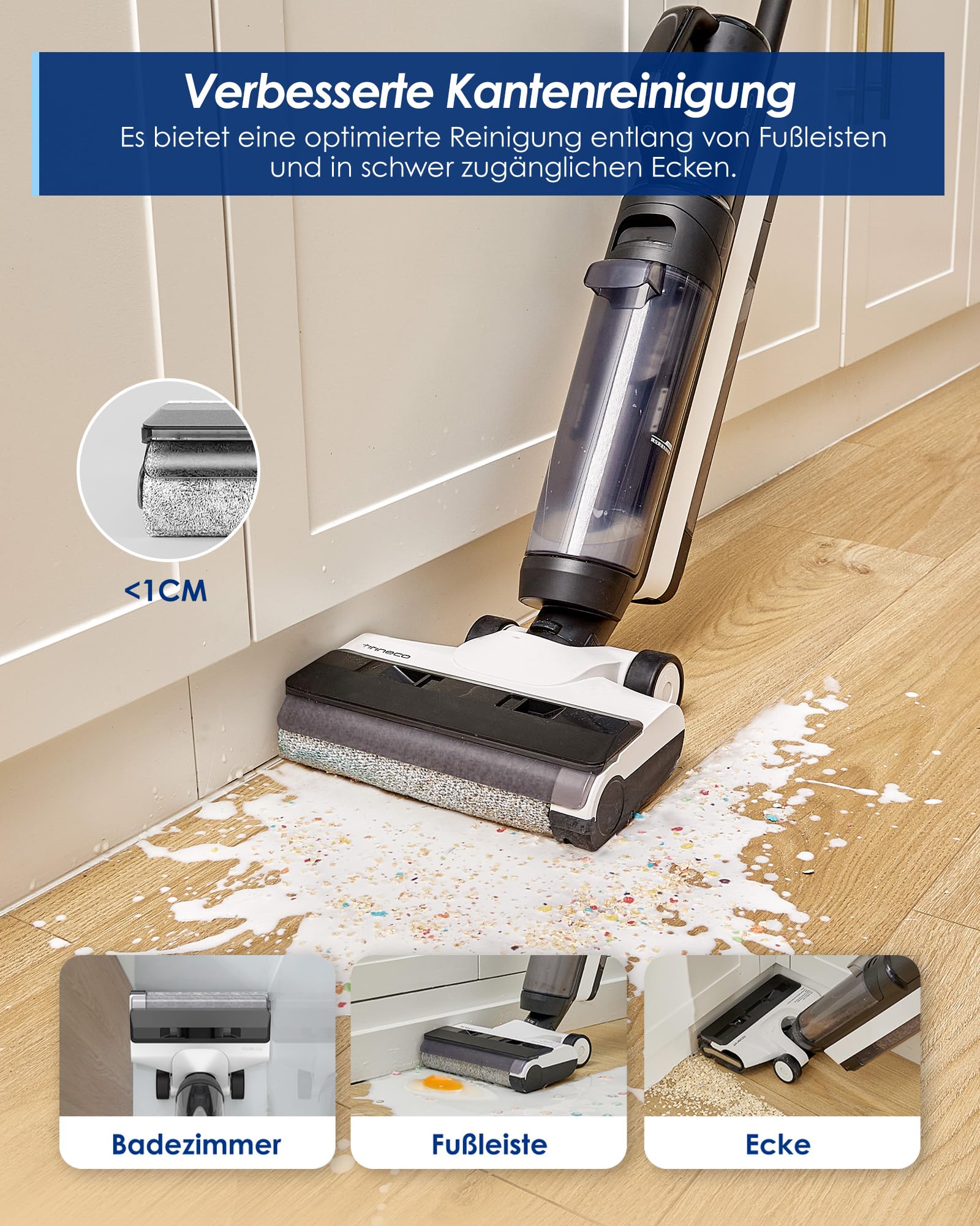 Tineco Floor One S5 Combo Power KIT Smart Nass Trockensauger mit iLoop Technologie 5-in-1, Nasssauger Staubsauger für Tierhaare, Harte Böden, LED Display, Wi- Fi, App