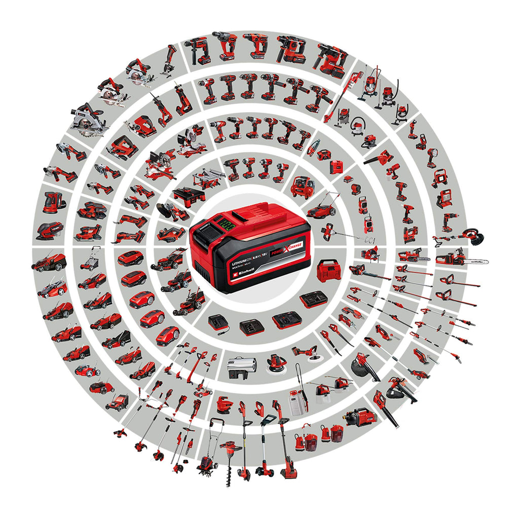 Einhell Akku-Heißklebepistole TE-CG 18 Li - Solo Power X-Change (Lithium-Ionen, in 120 Sekunden einsatzbereit, inkl. 5 Klebestifte + Flachklebedüse, ohne Akku und Ladegerät)