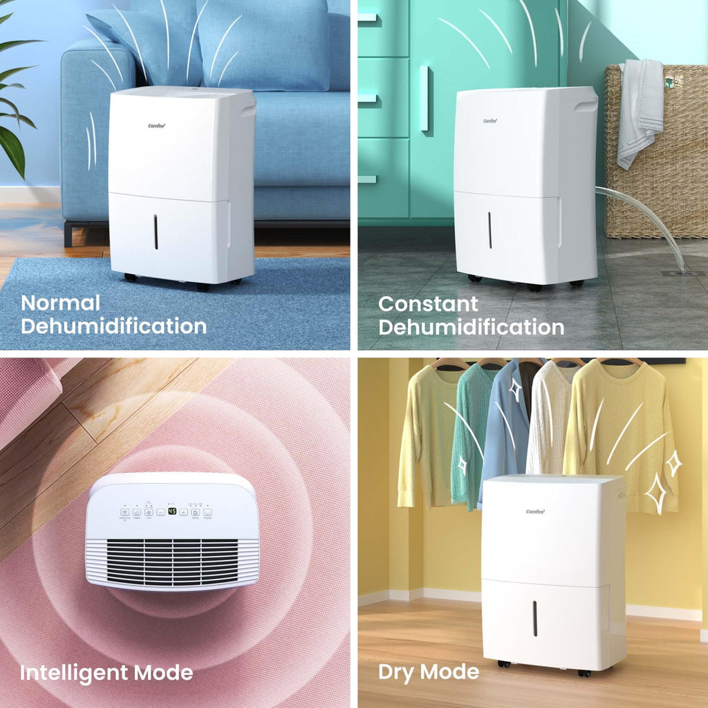 Comfee Luftentfeuchter 16L/24h,Raumgröße ca.80m³(32m²),APP-fähig,Smart modu,Timer 24H,Wassertank 3L,Gegen Feuchtigkeit, MDDF-16DEN7-WF