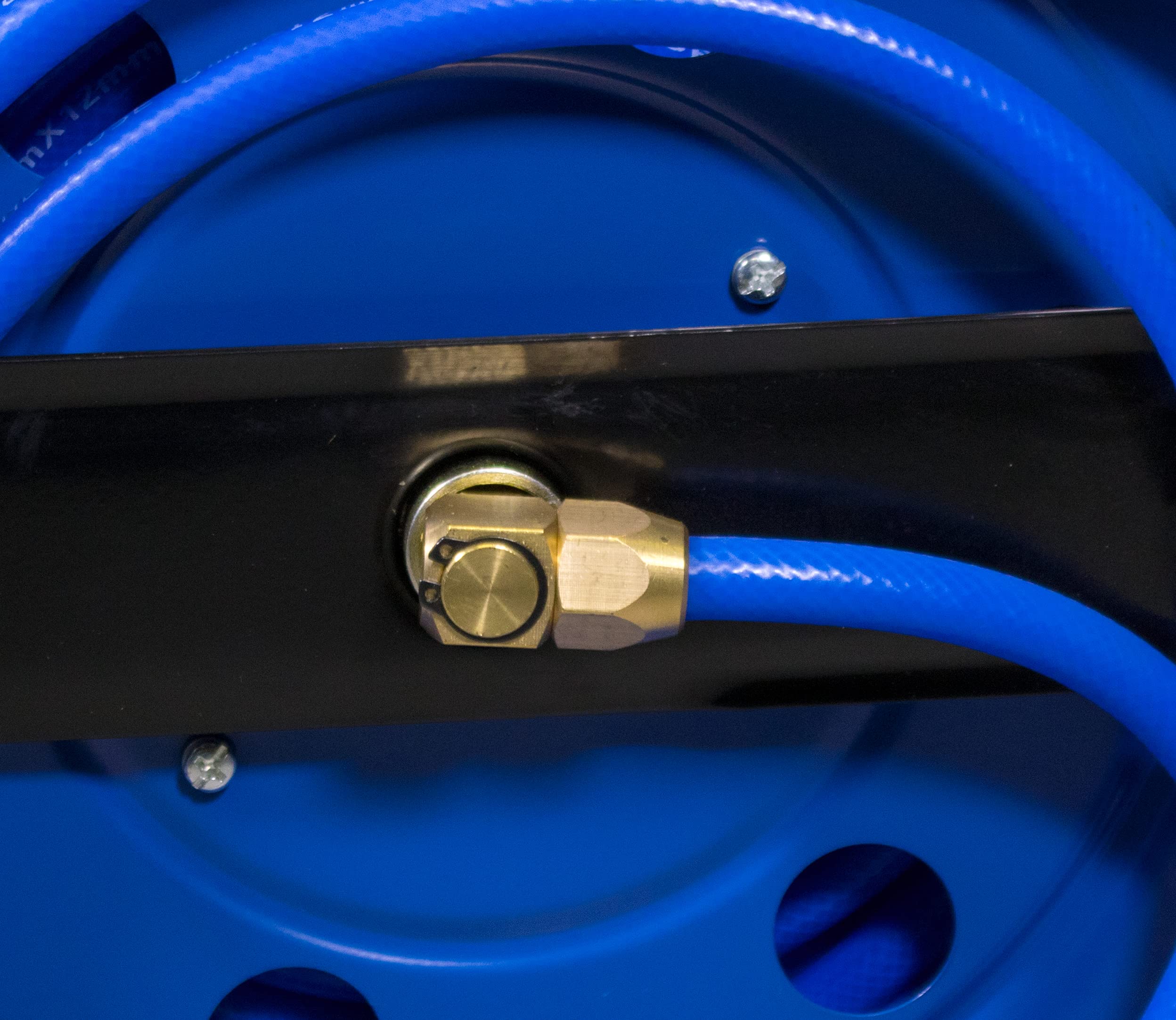 Güde 2881 Druckluftschlauchtrommel 30 m (verwindungsfreie Rahmenkonstruktion, 360° drehbar, Knickschutz), Blau/Schwarz