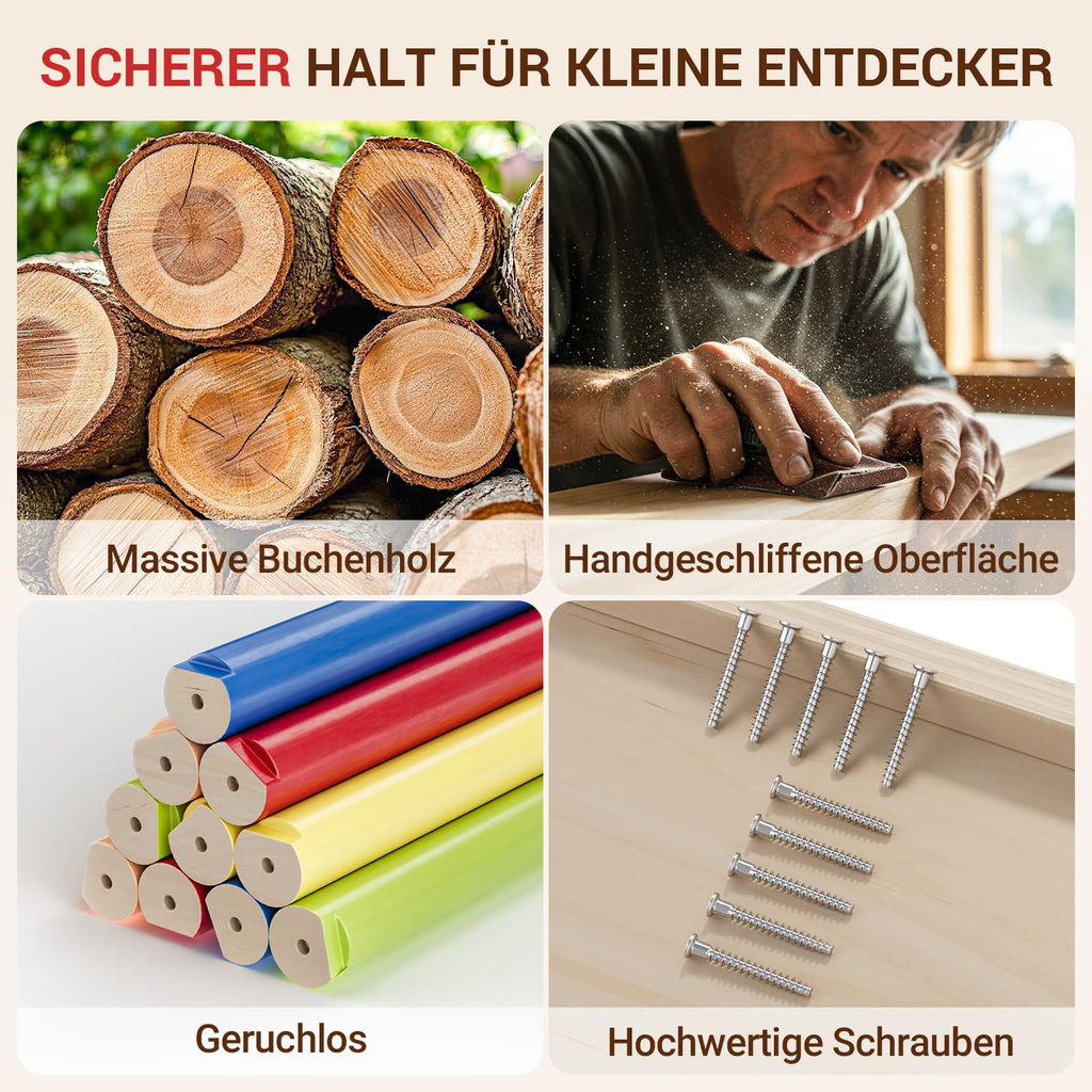 COSYLAND 8-in-1 Montessori Klettergerüst Indoor ab 1 Jahr – Kletterdreieck mit Rutsche, Kletterbogen & Kletterturm, Klassischer Regenbogen – Indoor Klettergerüst für Kinder, Baby Klettern Indoor