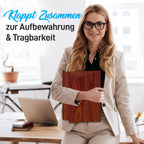 Pyle Rednerpult, Klappbares Tischpodium, Leseständer für Klassen, Lehrer, Redner, Vorlesungen, Ideal für Laptops, Bücher und Lehrmaterialien, 68x39x35cm, Braun, Wood