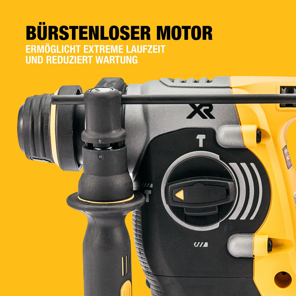 DEWALT SDS-plus XR Akku-Kombihammer/Schlagbohrmaschine (18V, bürstenlos, 24mm, ideal für Bohranker/Befestigungslöcher, 2x 18V / 5 Ah Li-Ion Akkus, Ladegerät, T-STAK Box), DCH273P2T-QW