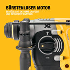DEWALT SDS-plus XR Akku-Kombihammer/Schlagbohrmaschine (18V, bürstenlos, 24mm, ideal für Bohranker/Befestigungslöcher, 2x 18V / 5 Ah Li-Ion Akkus, Ladegerät, T-STAK Box), DCH273P2T-QW