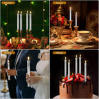 EXTSUD 6er LED Stabkerzen Wiederaufladbare LED Stabkerzen mit Timer und Fernbedienung Weicher Silikon Wachskern, Einzigartiges Tranen-Design LED Kerzen fur Zimmer Hochzeit Esstisch und Gartenparty