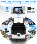 URVOLAX Rückfahrkamera Kabellos: 7 Zoll Monitor IP69K wasserdichte Auto Rückfahrkamera Funk - 1080P HD Videoaufzeichnung Nachtsicht Weitwinkel - für Wohnmobil Wohnwagen Anhänger LKW (UR61X)